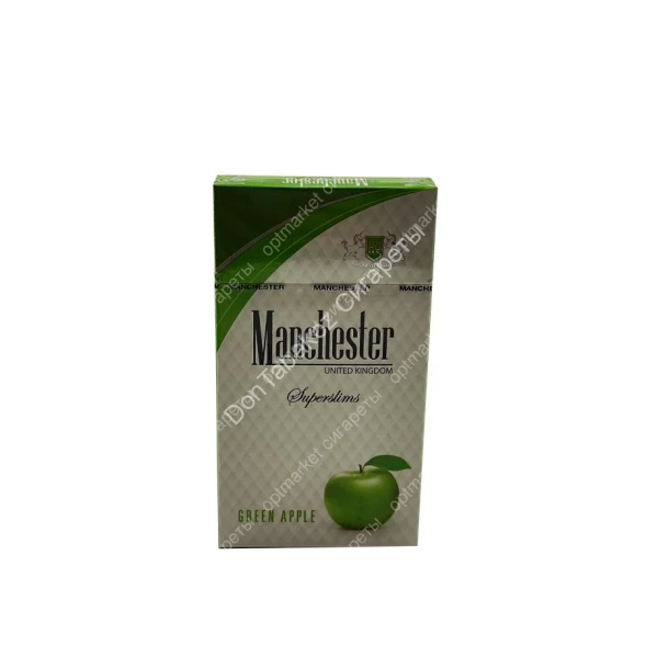 Сигареты Manchester (Манчестер) Green Apple Superslims оптом 