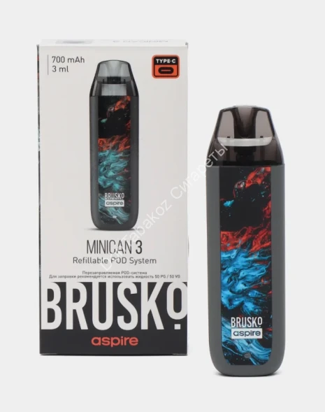 Под система Brusko Minican 3 700 mAh Серый меланж оптом 